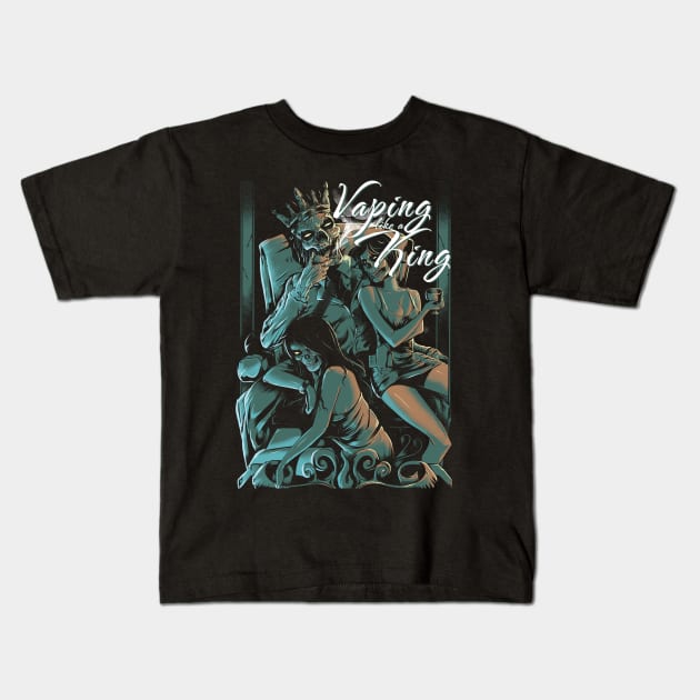 Vaping like a king Kids T-Shirt by Sindiket